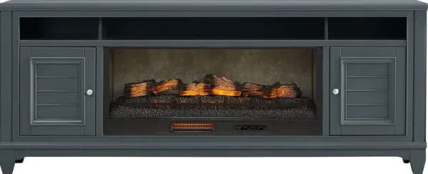 Hilton Head Graphite 82 in. Console with Electric Log Fireplace