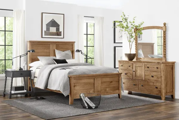 Hargrove Light Oak 7 Pc King Panel Bedroom