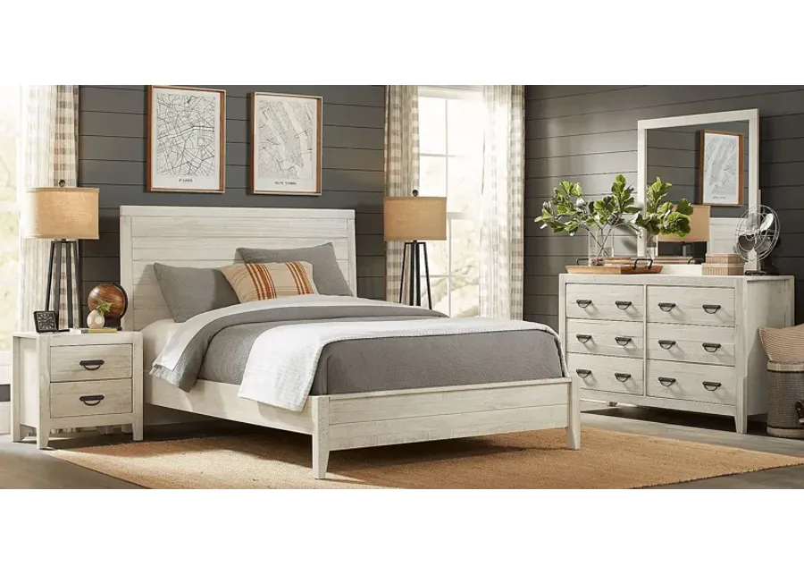 Palm Grove White 7 Pc Queen Panel Bedroom