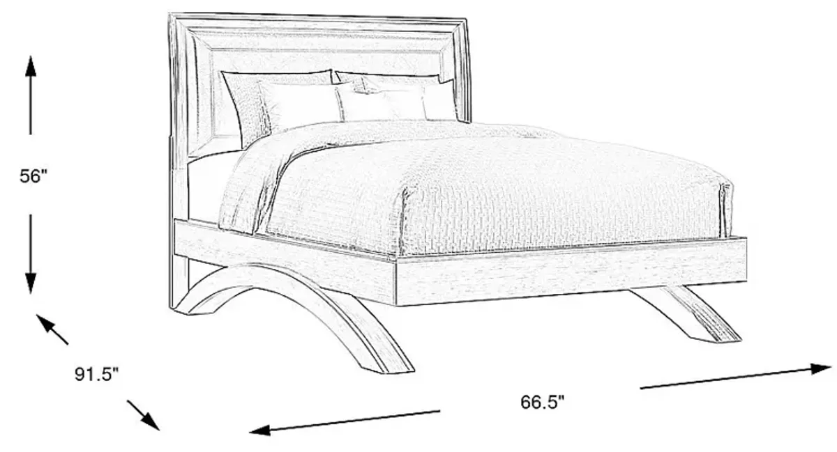 Belcourt Brown Cherry 3 Pc Queen Upholstered Sleigh Arch Bed