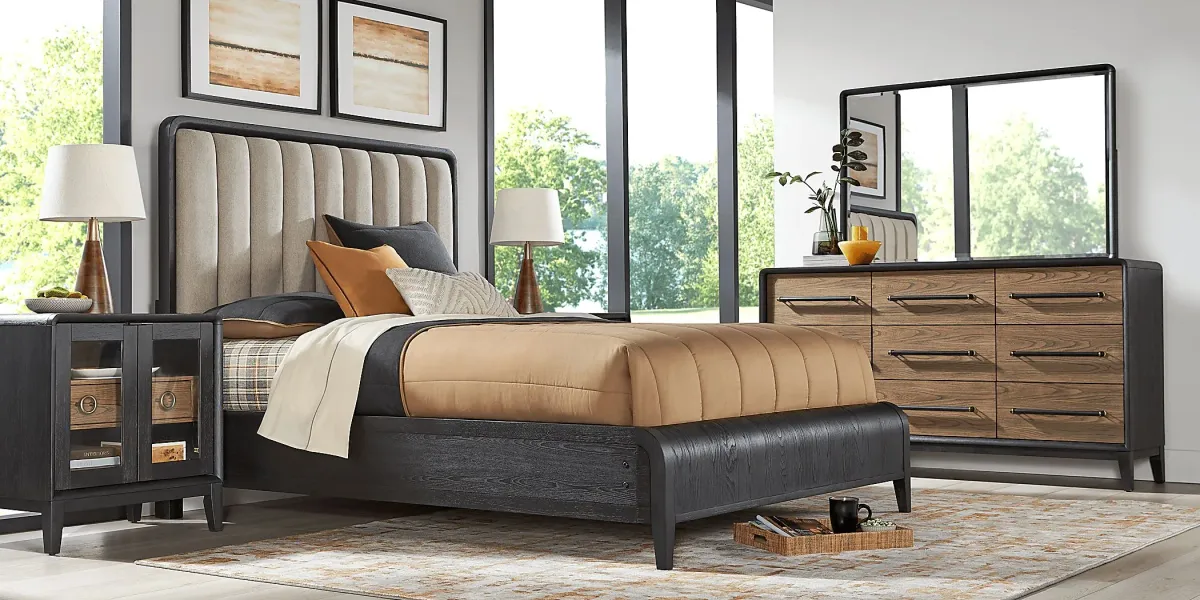 Archer Grove Black 8 Pc Queen Upholstered Bedroom