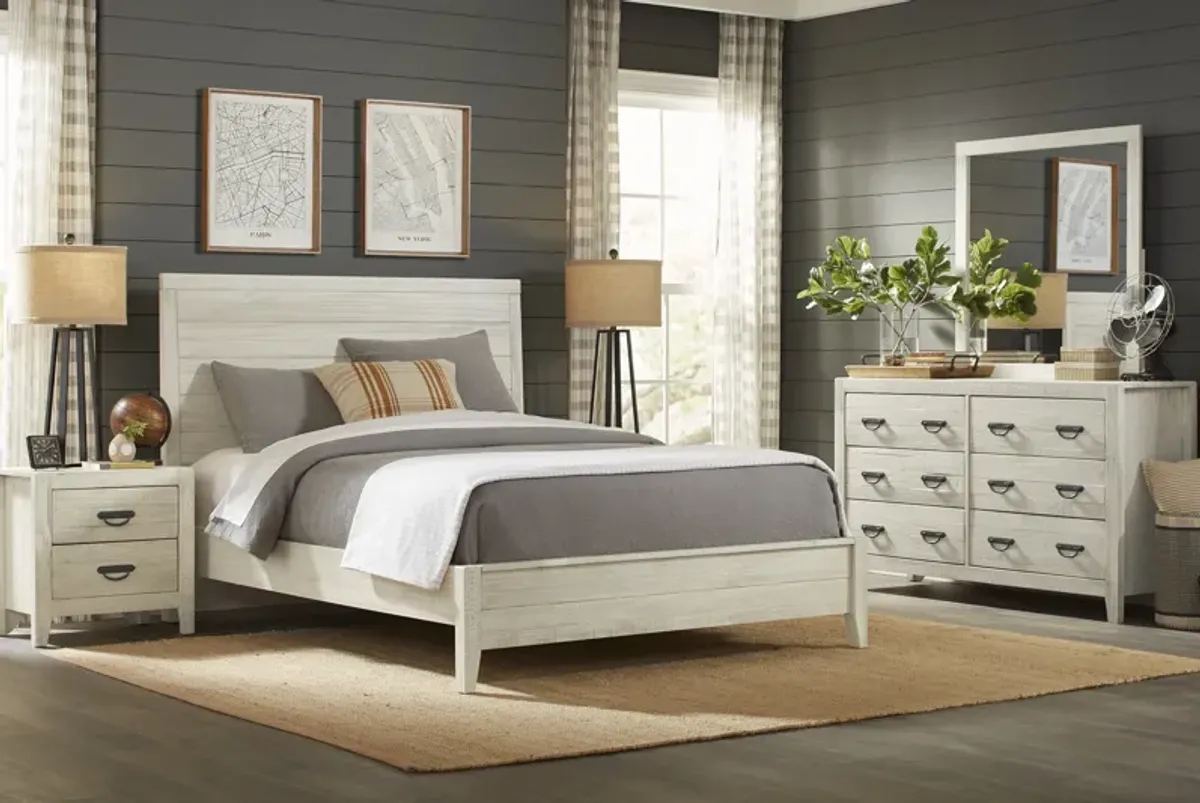 Palm Grove White 7 Pc King Panel Bedroom