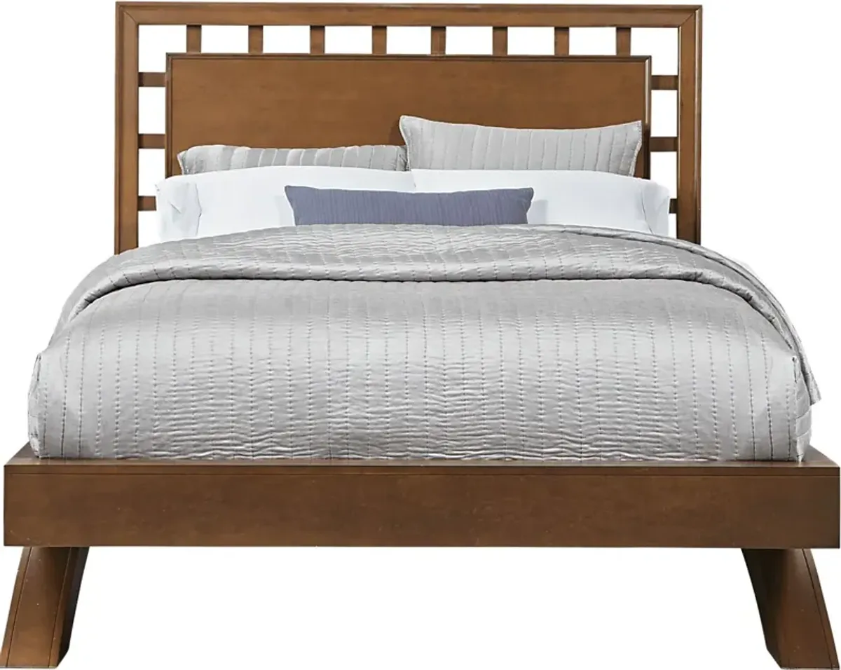 Belcourt Brown Cherry 3 Pc Queen Lattice Arch Bed