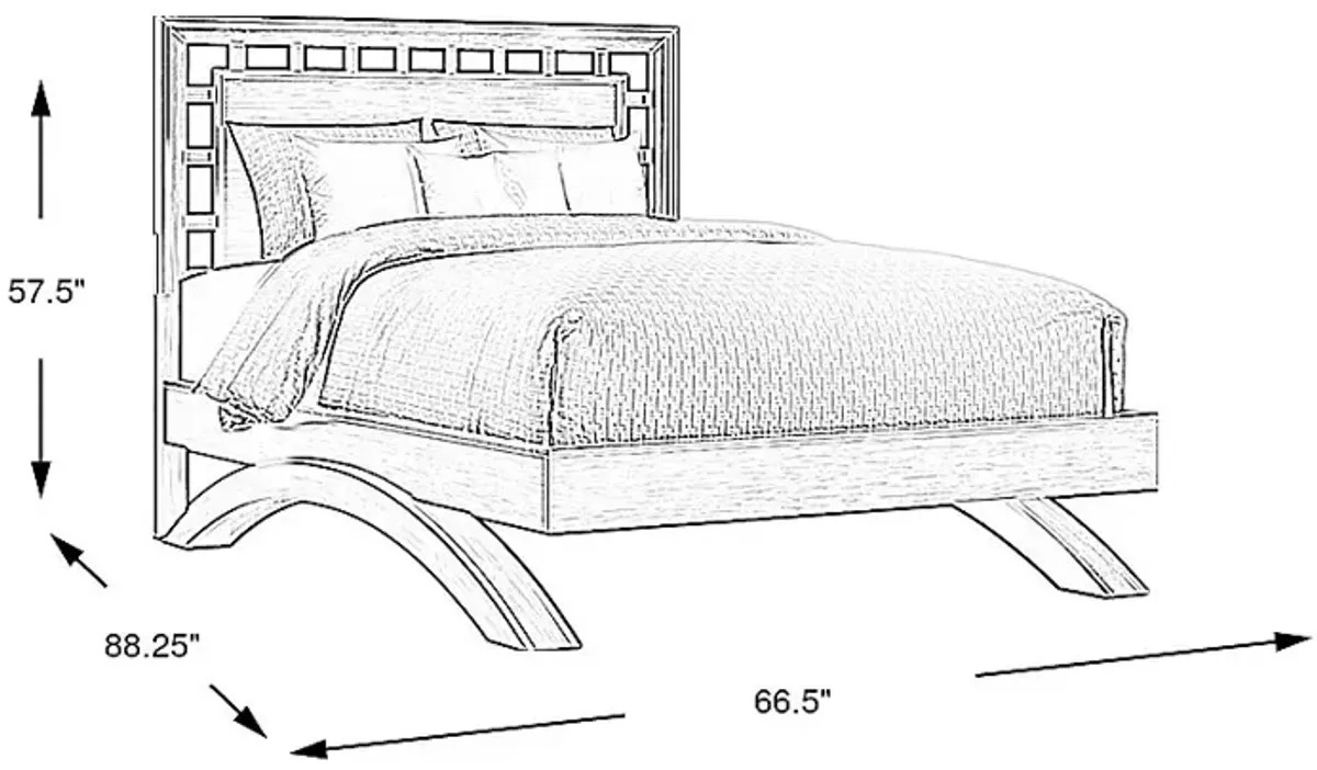 Belcourt White 3 Pc Queen Lattice Arch Bed