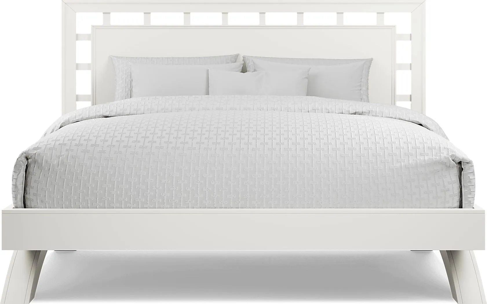 Belcourt White 3 Pc Queen Lattice Arch Bed