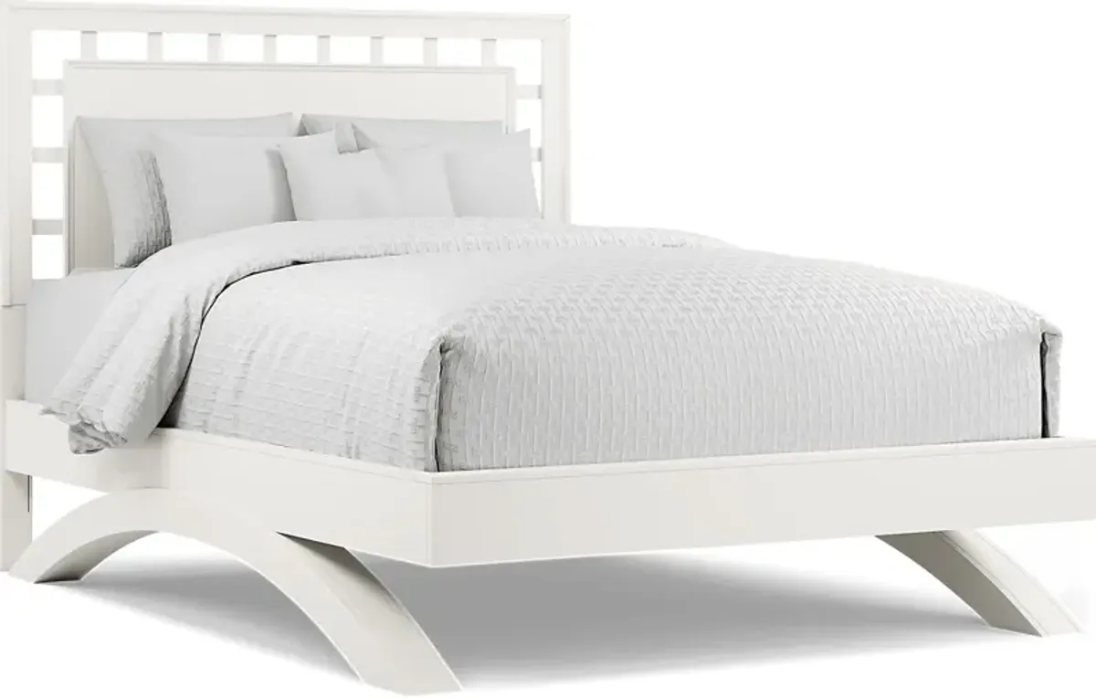 Belcourt White 3 Pc Queen Lattice Arch Bed