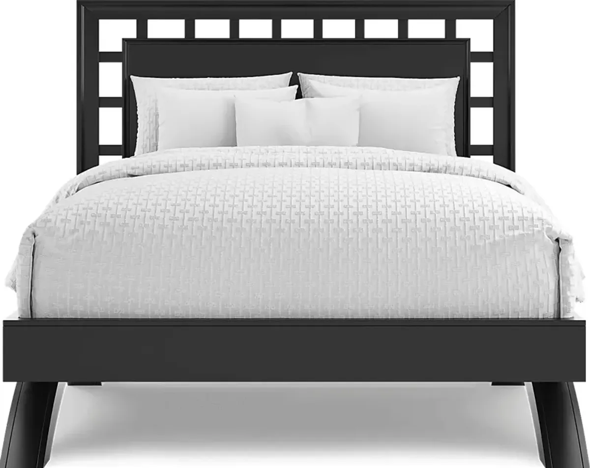 Belcourt Black 3 Pc Queen Lattice Arch Bed