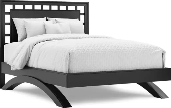 Belcourt Black 3 Pc Queen Lattice Arch Bed