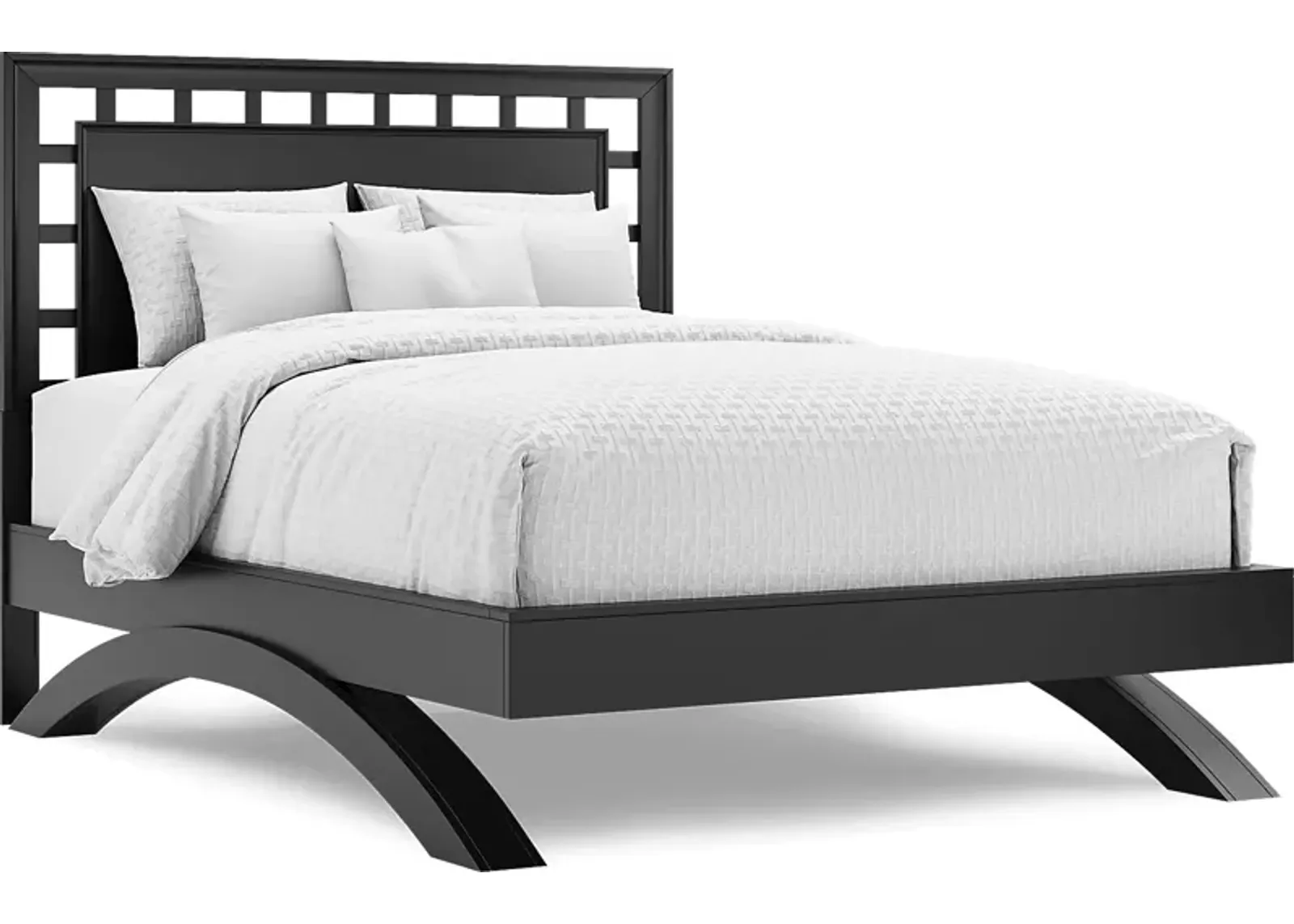 Belcourt Black 3 Pc Queen Lattice Arch Bed