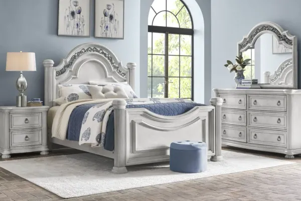 Gallagher Avenue White 8 Pc King Panel Bedroom