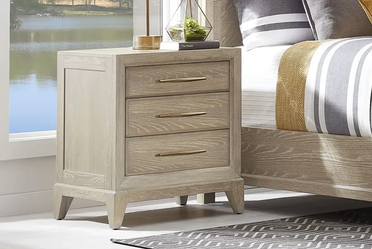 Kailey Park Light Oak 7 Pc Bedroom With Harlow Hill Taupe King Upholstered Storage Bed