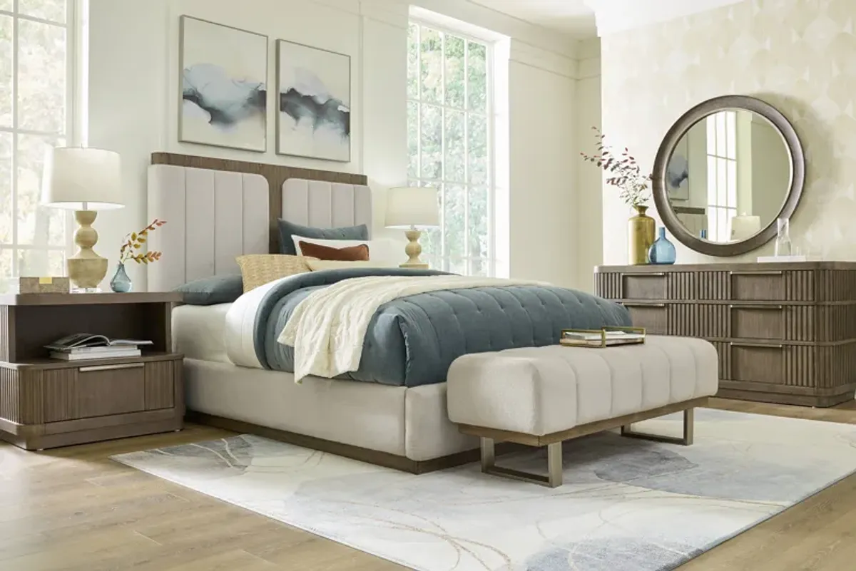 Sausalito Brown 7 Pc Queen Upholstered Bedroom