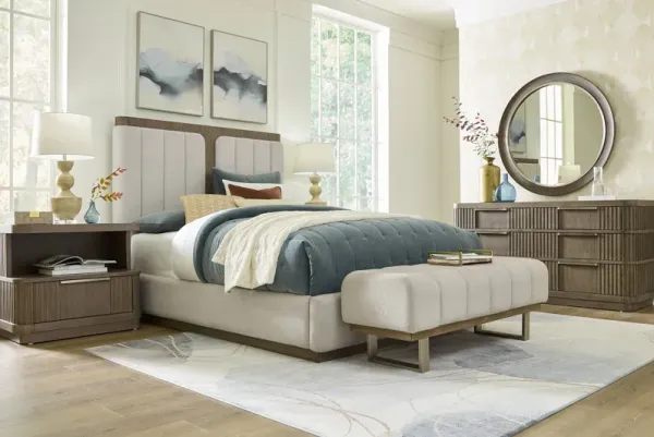 Sausalito Brown 7 Pc Queen Upholstered Bedroom