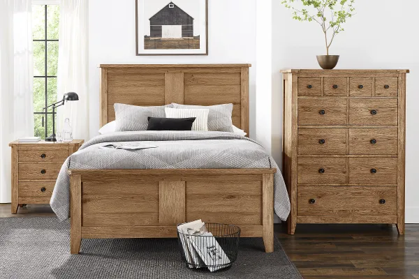 Hargrove Light Oak 5 Pc King Panel Bedroom