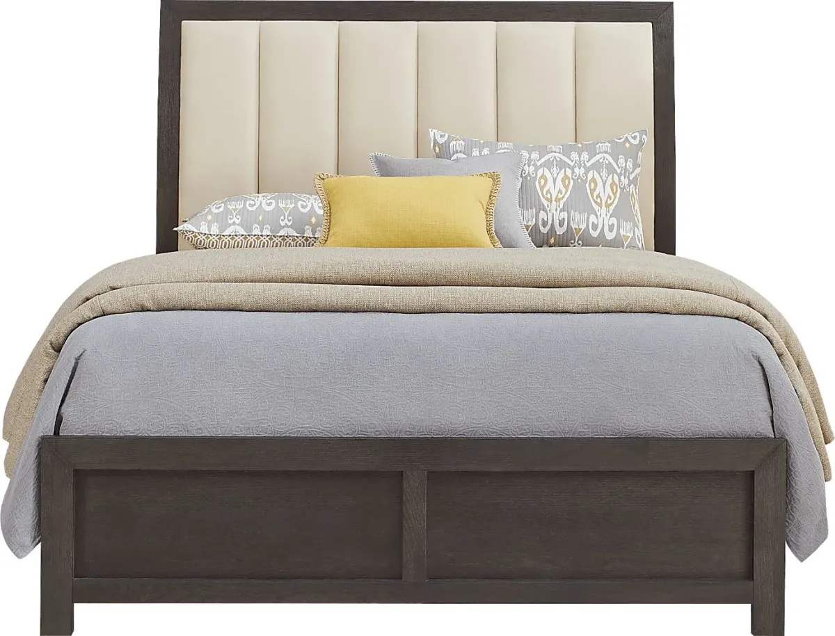 Woodley Dark Brown 6 Pc Queen Upholstered Bedroom
