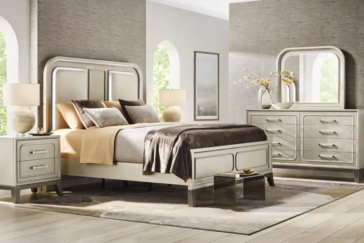 Colette Silver 5 Pc Queen Upholstered Bedroom