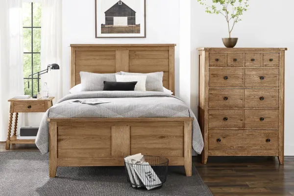 Hargrove Light Oak 5 Pc King Panel Bedroom