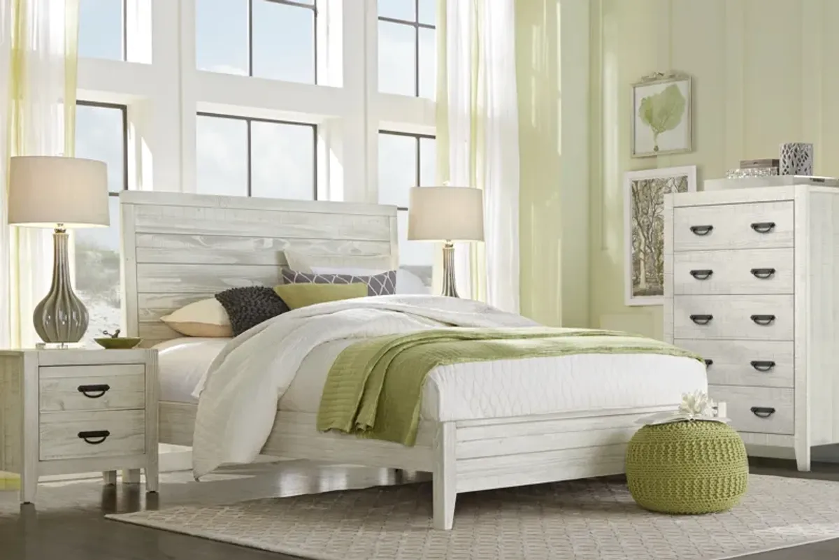Palm Grove White 5 Pc Queen Panel Bedroom