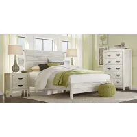 Palm Grove White 5 Pc Queen Panel Bedroom