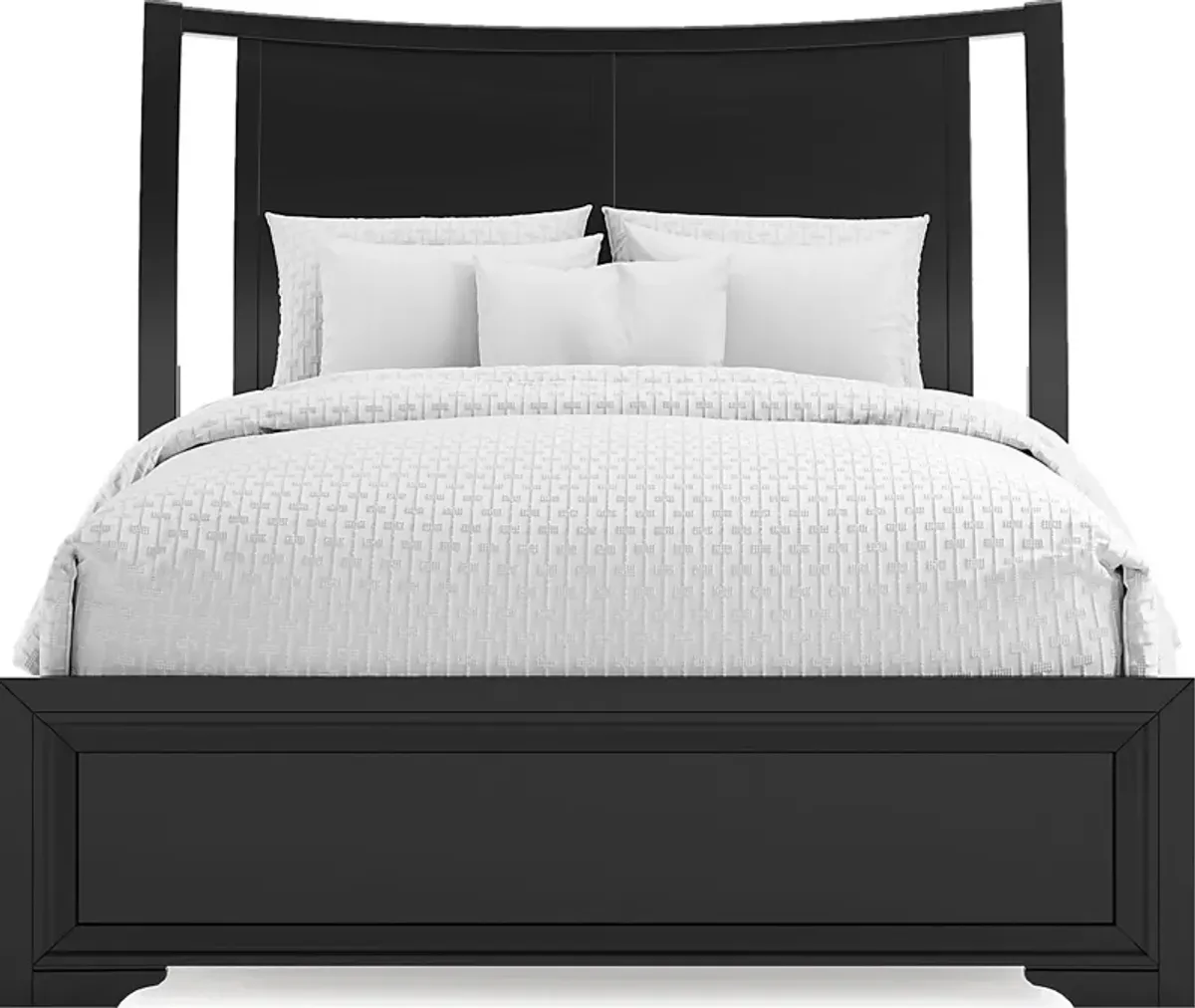 Belcourt Black 3 Pc Queen Curved Sleigh Bed