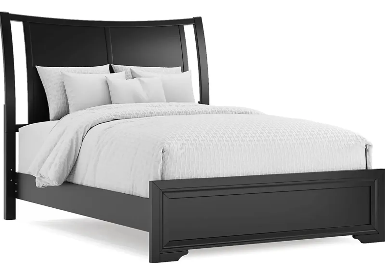 Belcourt Black 3 Pc Queen Curved Sleigh Bed