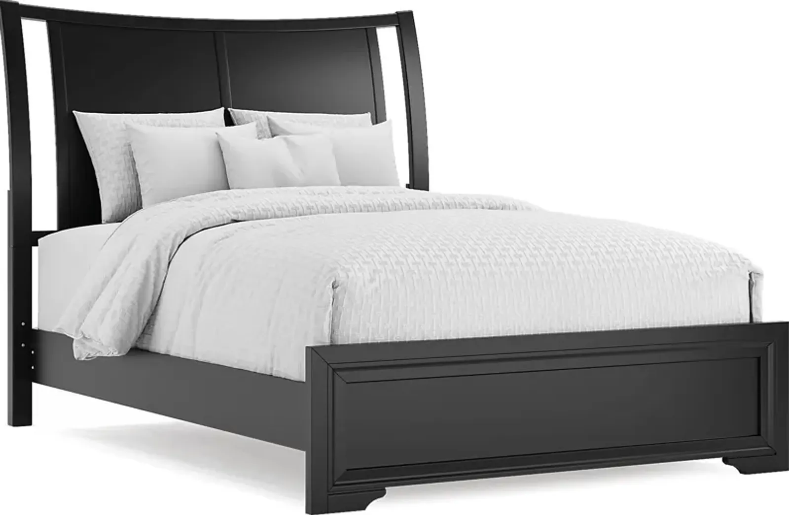 Belcourt Black 3 Pc Queen Curved Sleigh Bed