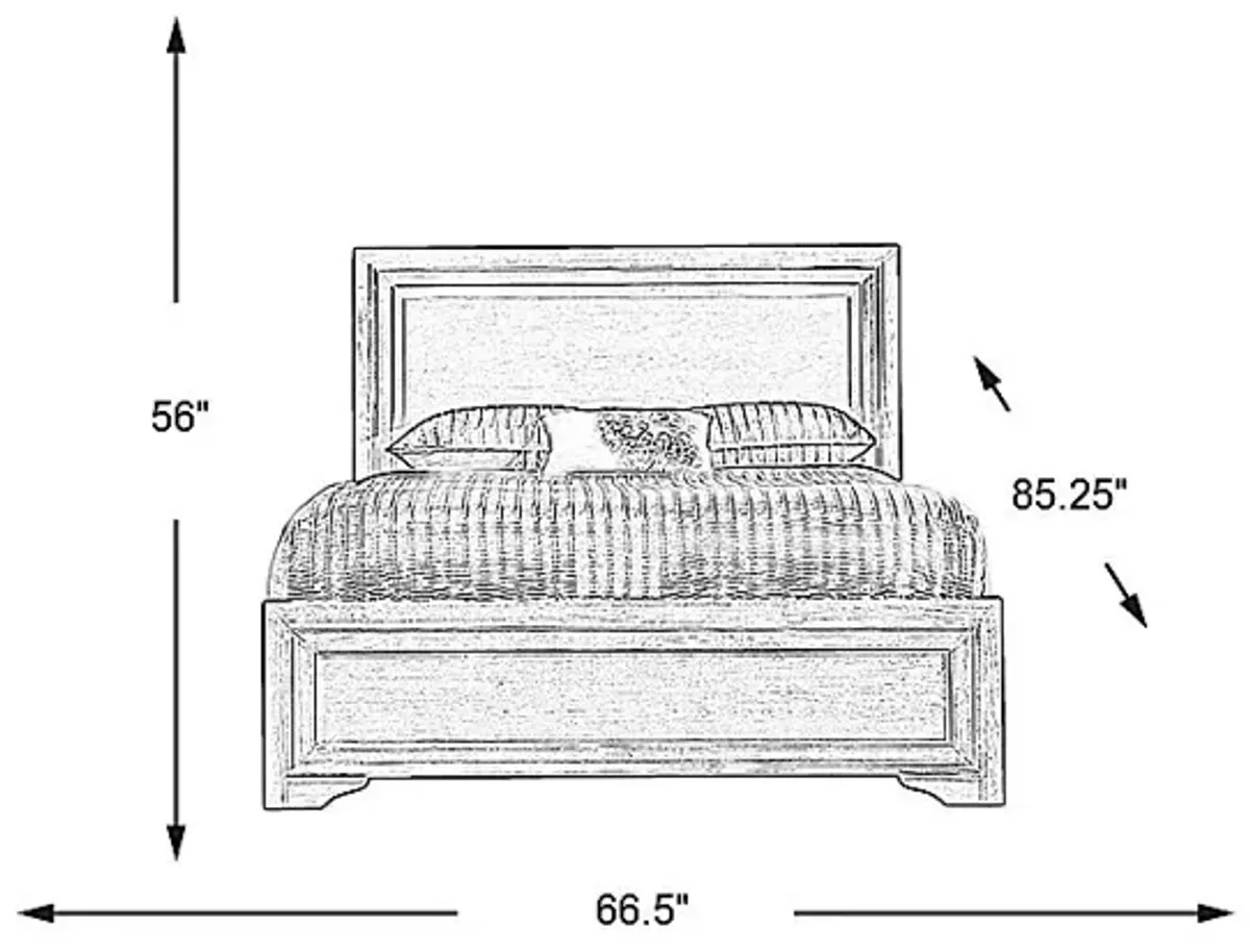 Belcourt Black 3 Pc Queen Panel Bed