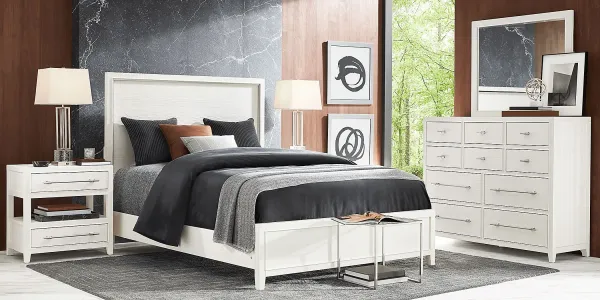 Aruba White 7 Pc Queen Panel Bedroom