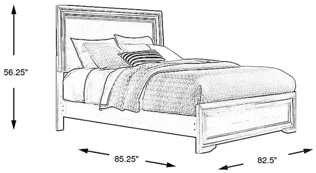 Belcourt Brown Cherry 3 Pc King Panel Bed