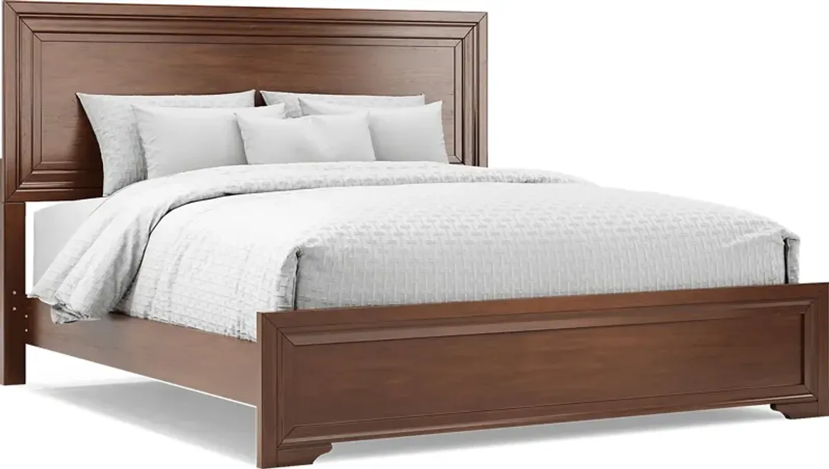 Belcourt Brown Cherry 3 Pc King Panel Bed