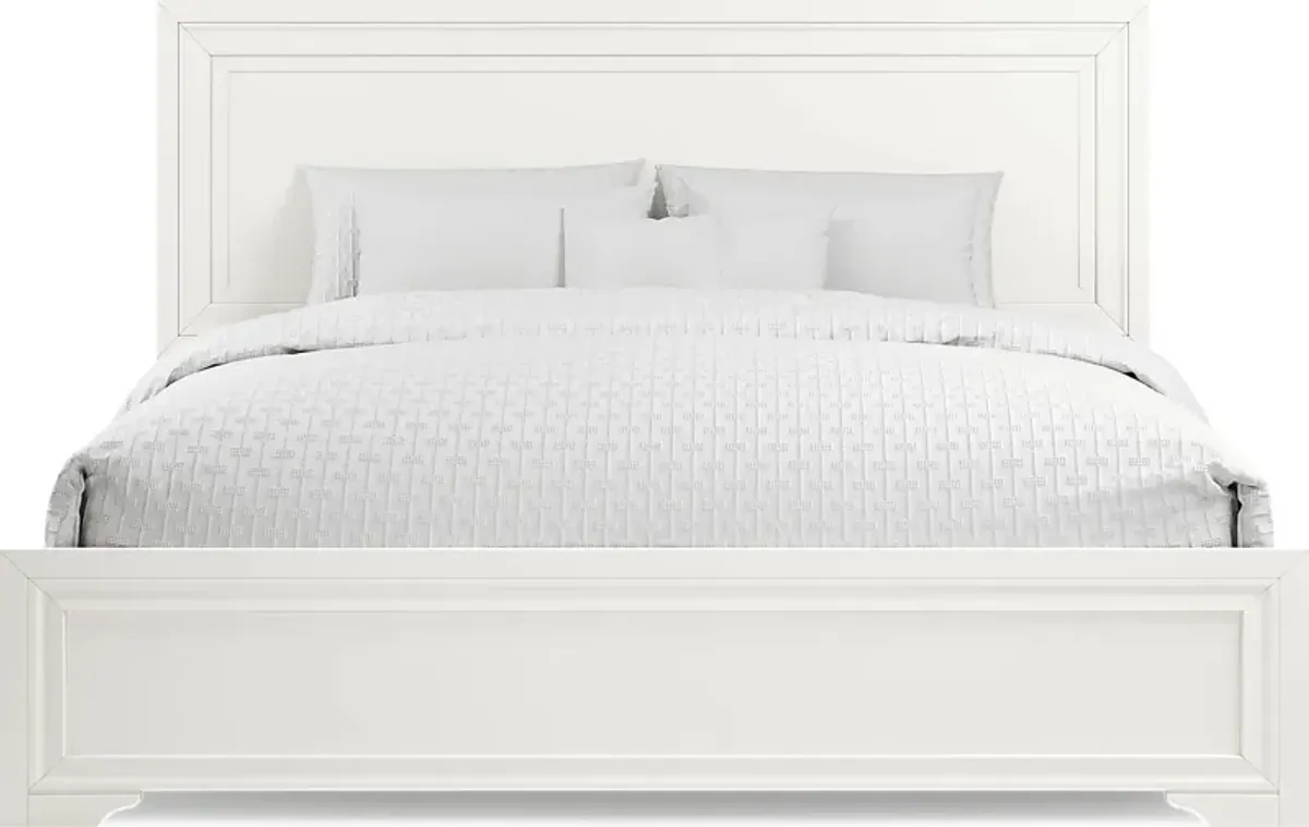 Belcourt White 3 Pc King Panel Bed