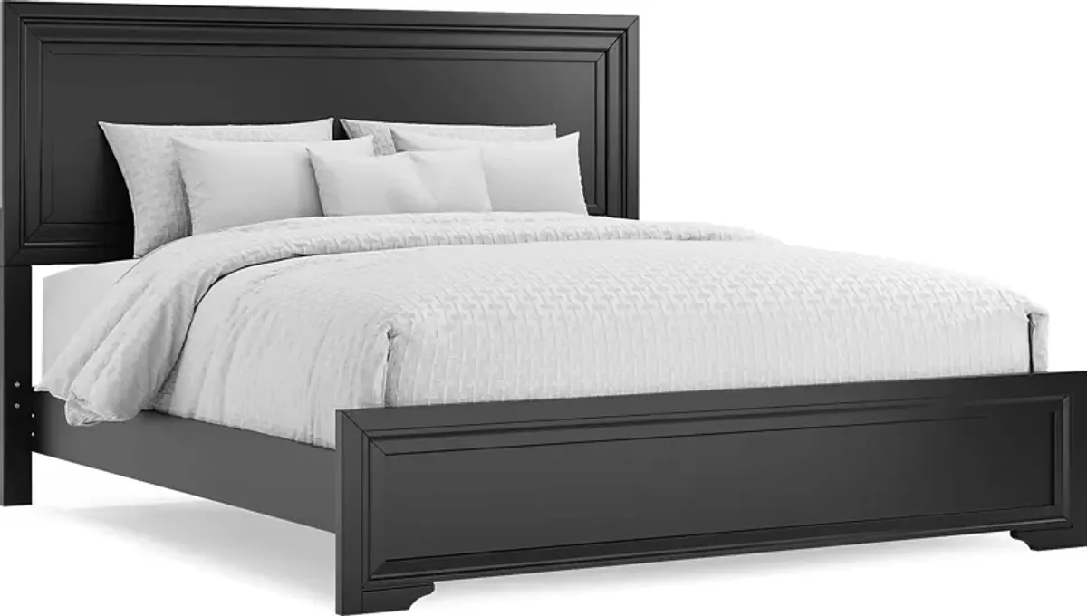 Belcourt Black 3 Pc King Panel Bed