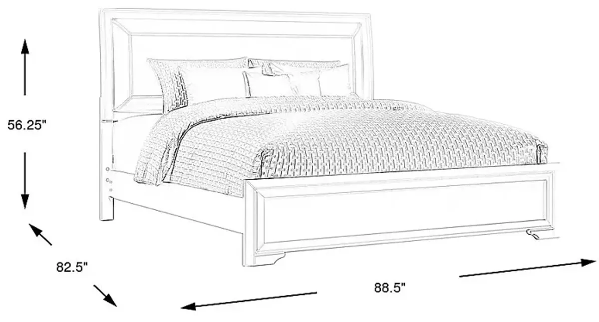 Belcourt White 3 Pc King Upholstered Sleigh Bed