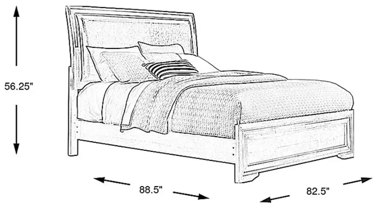 Belcourt Black 3 Pc King Upholstered Sleigh Bed