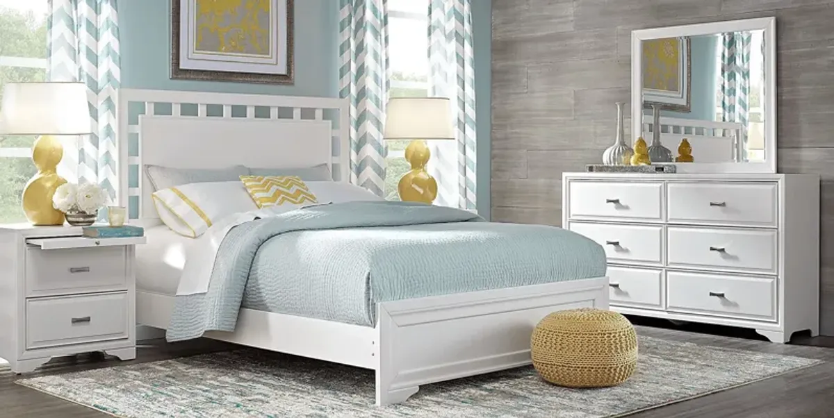 Belcourt White 3 Pc King Lattice Bed