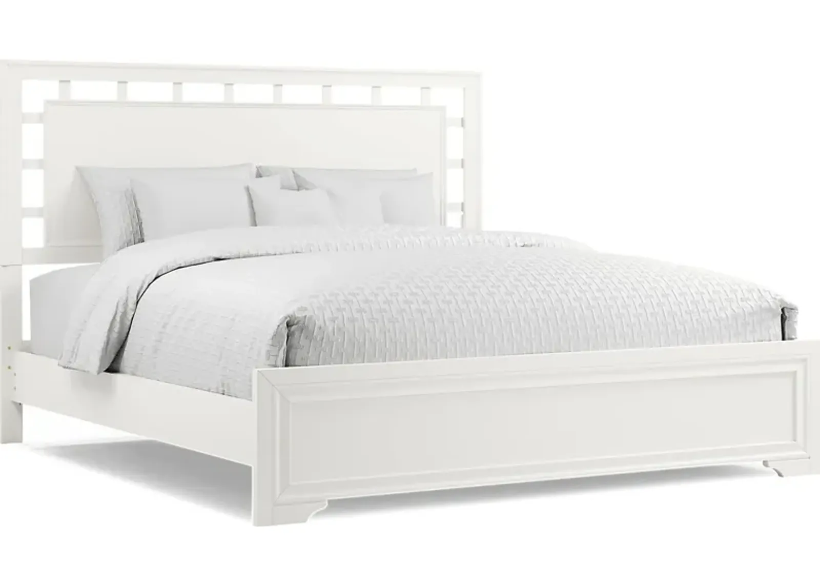 Belcourt White 3 Pc King Lattice Bed