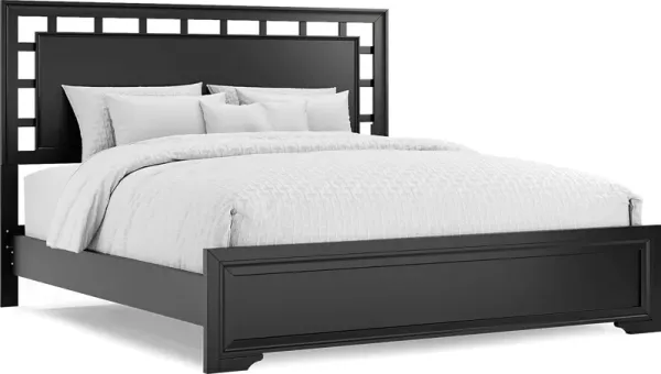 Belcourt Black 3 Pc King Lattice Bed