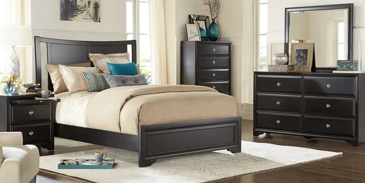 Belcourt Black 3 Pc King Curved Sleigh Bed