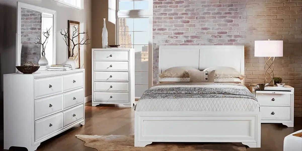 Belcourt White 3 Pc King Sleigh Bed