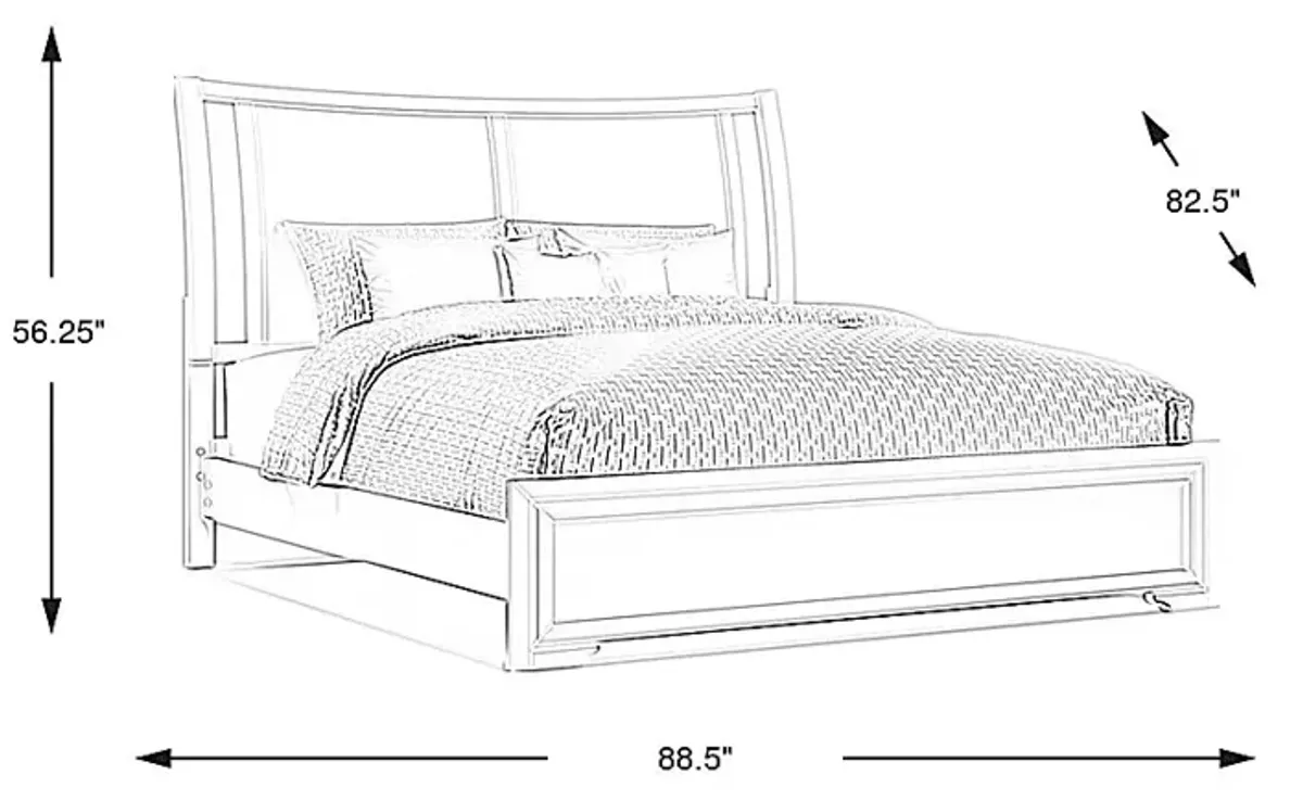 Belcourt White 3 Pc King Sleigh Bed