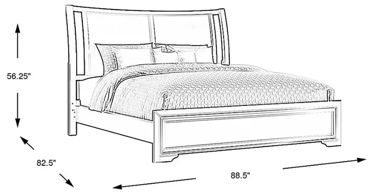 Belcourt Black 3 Pc King Sleigh Bed