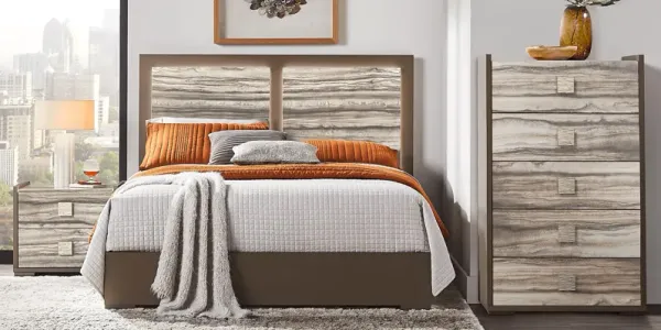 Small Spaces Monterosso Tan 5 Pc Queen Panel Bedroom