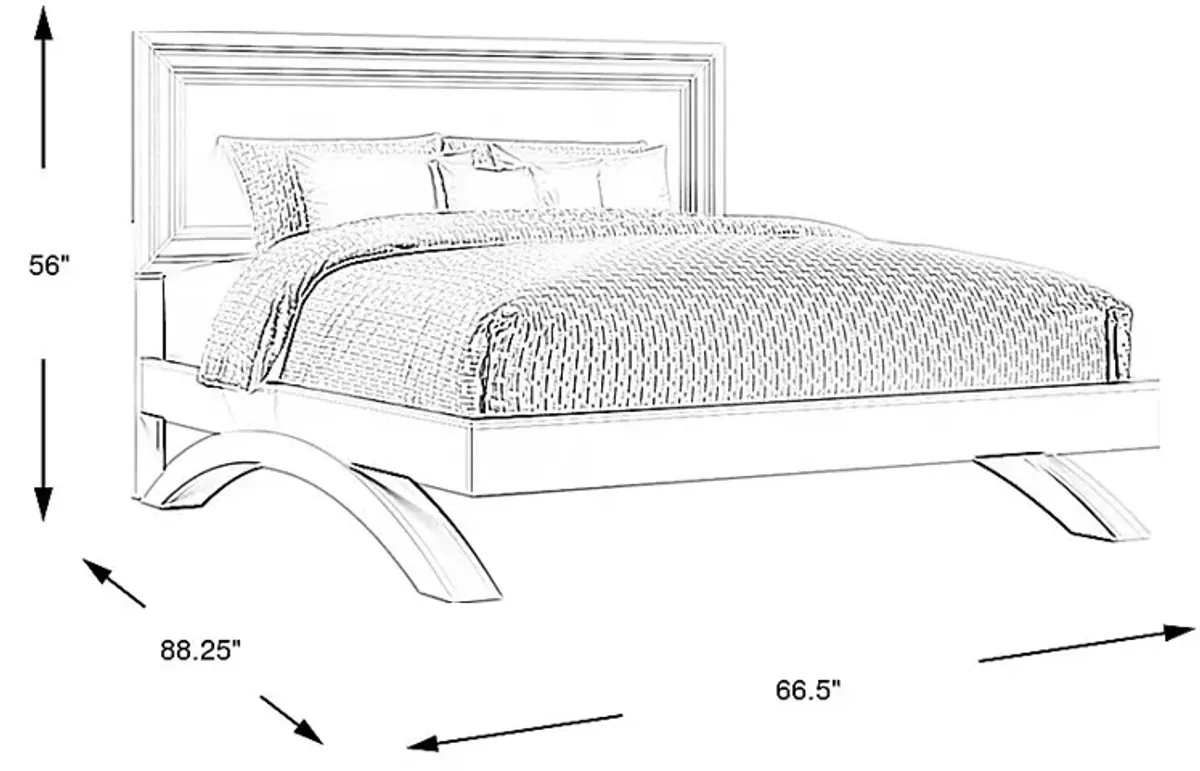 Belcourt White 3 Pc King Panel Arch Bed