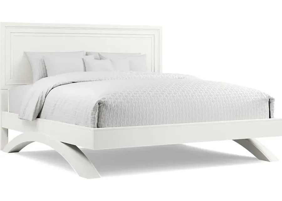 Belcourt White 3 Pc King Panel Arch Bed