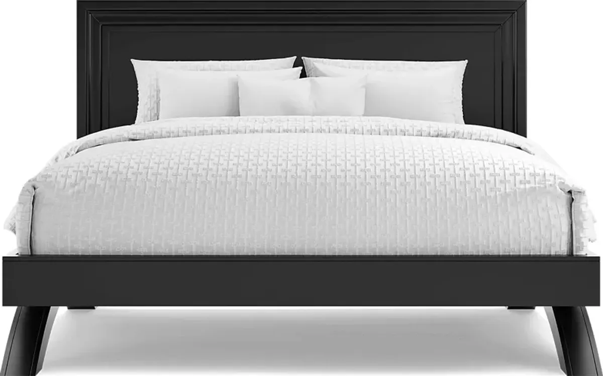 Belcourt Black 3 Pc King Panel Arch Bed