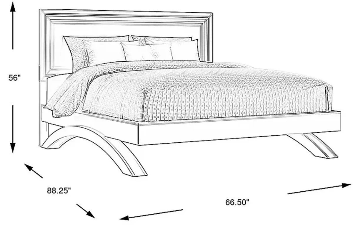 Belcourt Black 3 Pc King Panel Arch Bed