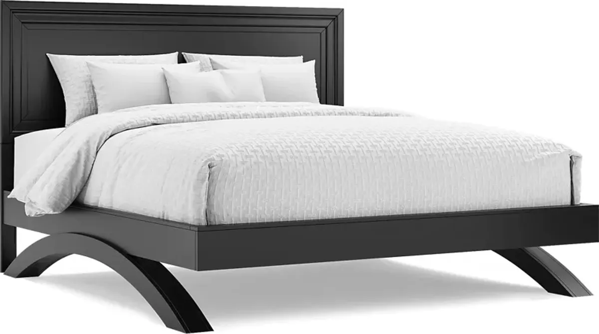 Belcourt Black 3 Pc King Panel Arch Bed