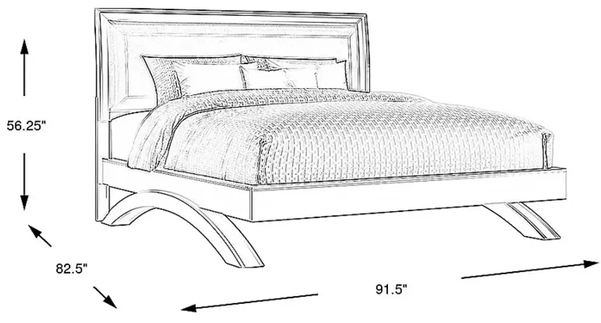 Belcourt Brown Cherry 3 Pc King Upholstered Sleigh Arch Bed