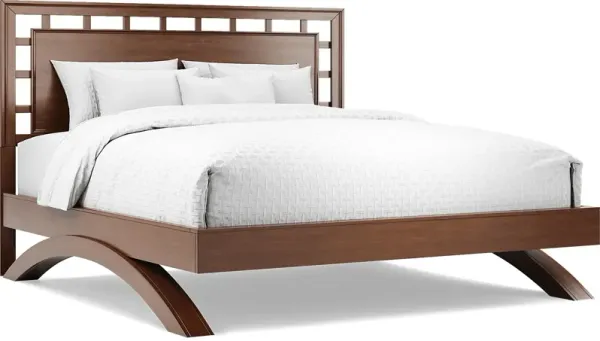 Belcourt Brown Cherry 3 Pc King Lattice Arch Bed