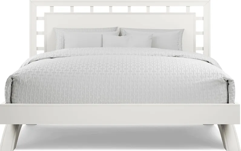 Belcourt White 3 Pc King Lattice Arch Bed